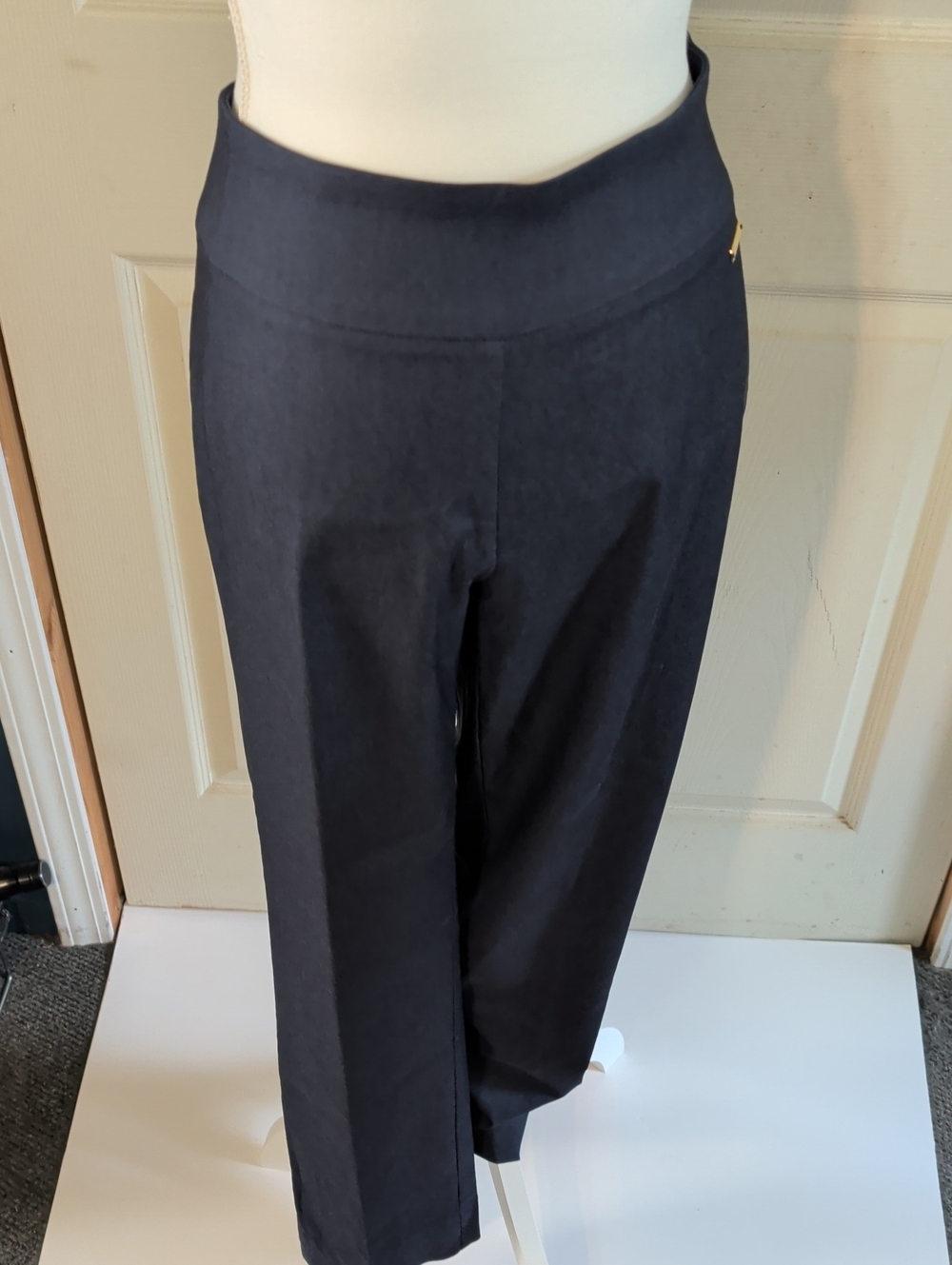 Roz & Ali Navy High-Waist Wide-Leg Pants